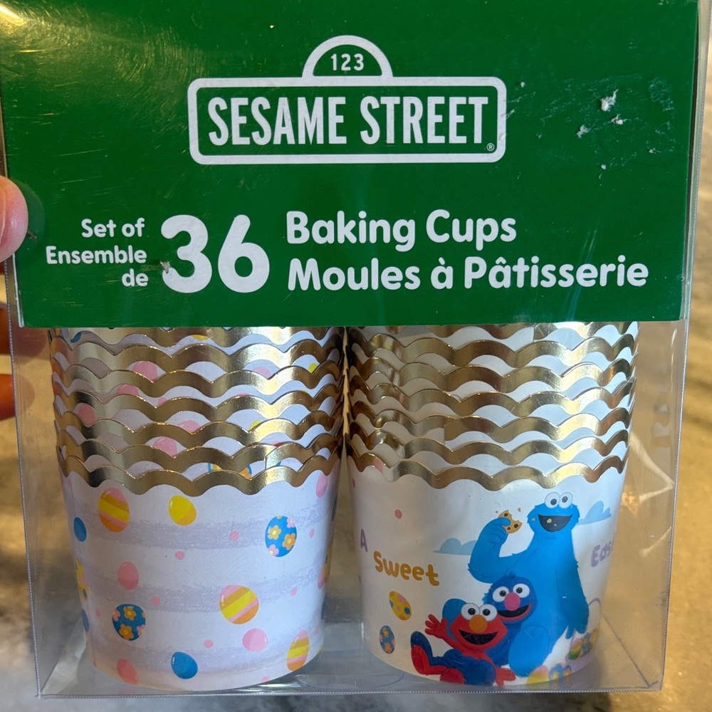 Lot of 2 boxes-36 each box. Sesame Street easter Baking Cups.Party favor boxes
